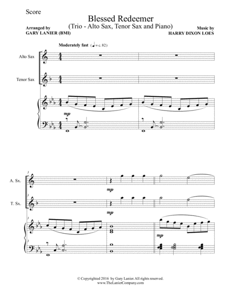 3 Favorite Hymns Trio Alto Sax Tenor Sax Piano With Score Parts Page 2