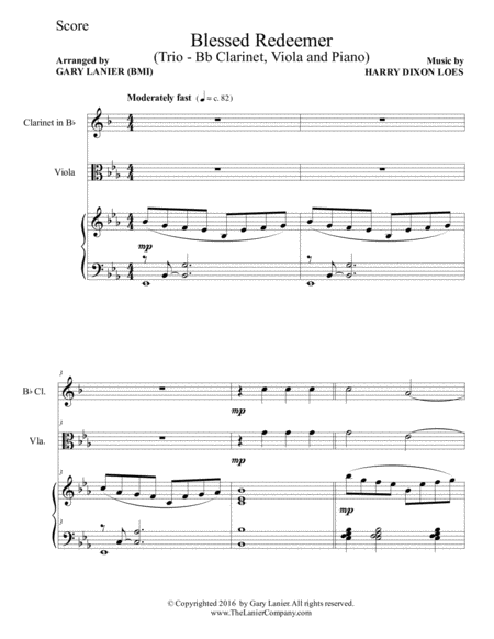 3 Favorite Hymns Trio Bb Clarinet Viola Piano With Score Parts Page 2