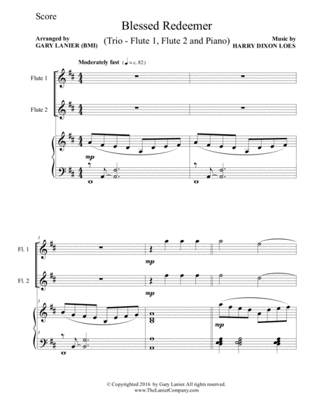 3 Favorite Hymns Trio Flute 1 Flute 2 Piano With Score Parts Page 2