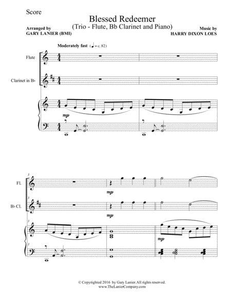 3 Favorite Hymns Trio Flute Bb Clarinet Piano With Score Parts Page 2
