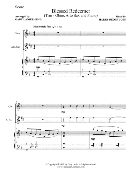 3 Favorite Hymns Trio Oboe Alto Sax Piano With Score Parts Page 2