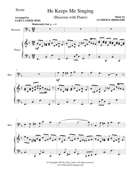 3 Gospel Hymn Favorites For Bassoon Piano With Score Parts Page 2