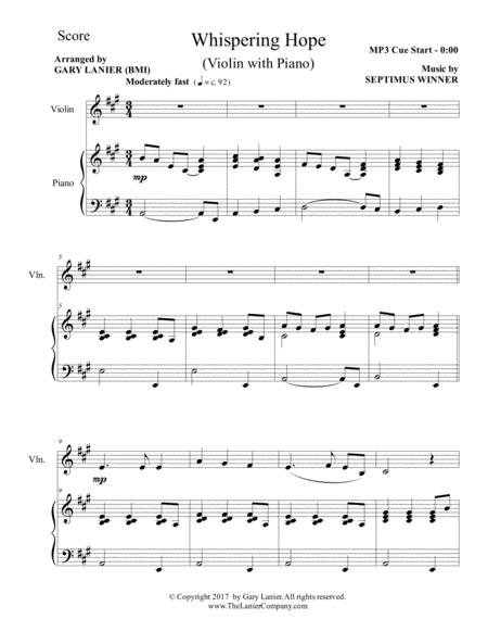 3 Hymns Of Hope For Violin And Piano With Score Parts Page 2