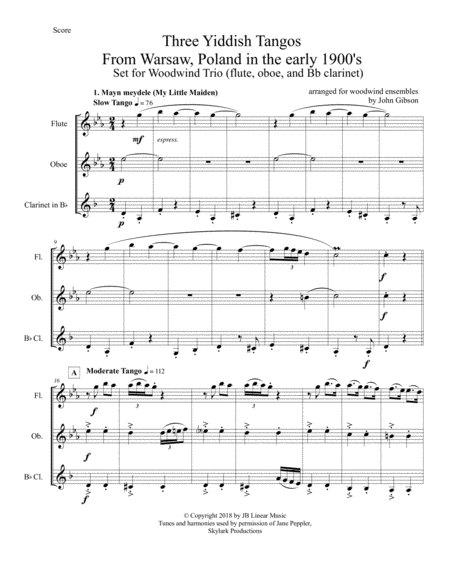 3 Yiddish Tangos For Flute Oboe And Clarinet Page 2