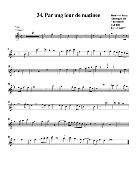 34 Par Ung Iour De Matinee Arrangement For 4 Recorders Page 2