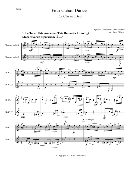 4 Cuban Dances By Cervantes For Clarinet Duet Page 2