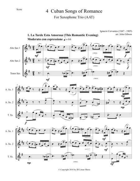 4 Cuban Songs Of Romance For Saxophone Trio Page 2