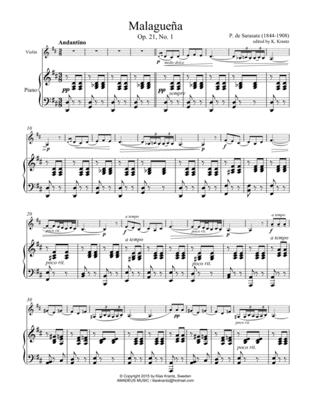 4 Spanish Dances By Sarasate For Violin And Piano Page 2