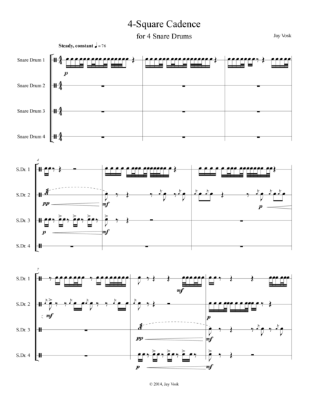 4 Square Cadence For 4 Snare Drums Page 2