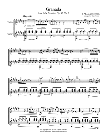 5 Pieces By Albniz For Violin And Guitar Page 2