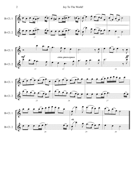 6 Christmas Carols For Clarinet Duet Intermediate Level Page 2