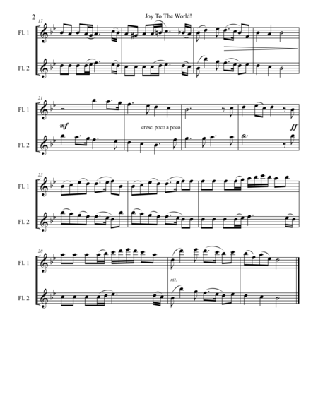 6 Christmas Carols For Flute Duet Intermediate Level Page 2