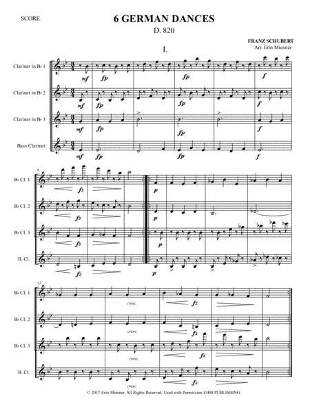 6 German Dances For Clarinet Quartet Page 2