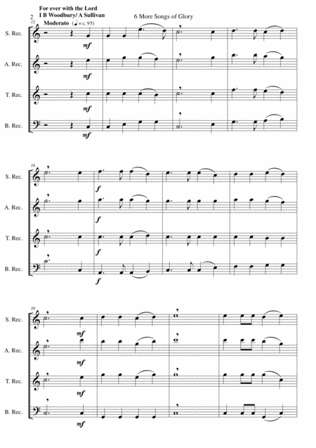 6 More Songs Of Glory For Recorder Quartet Page 2