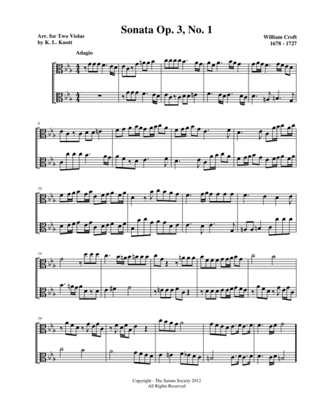 6 Sonata Duets For 2 Violas Vol 1 Willam Croft Arr K L Knott Page 2