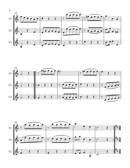 7 Minuets K 61 For Three Clarinets Page 2