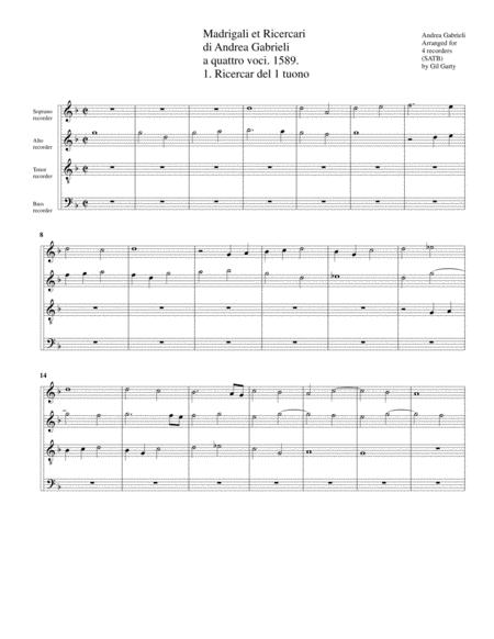 7 Ricercari 1589 Arrangements For 4 Recorders Page 2