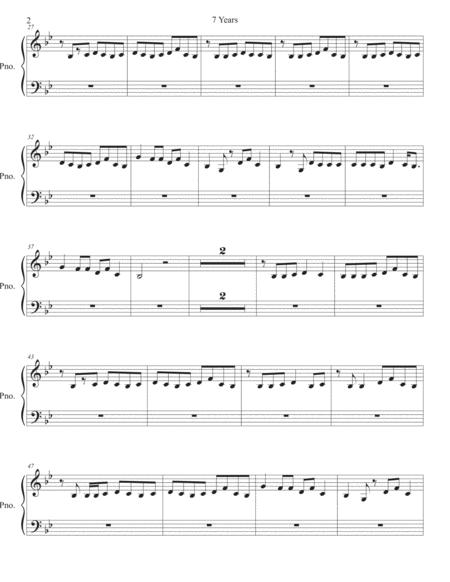 7 Years Original Key Piano Page 2