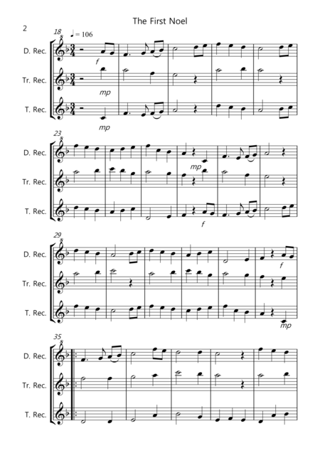 8 Easy Christmas Trios For Recorder Page 2