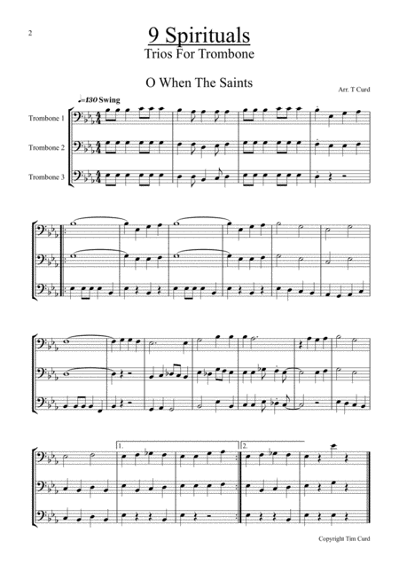 9 Spirituals Trios For Trombone Page 2