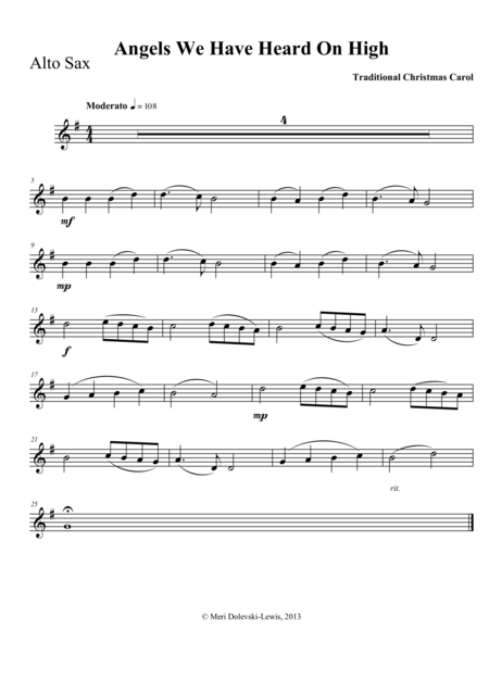 A Beginner Saxophone Christmas E Flat Saxes Alto Baritone Page 2