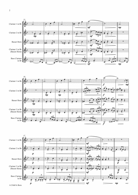 A Child Is Born Christmas Jazz Waltz By Thad Jones Clarinet Quartet Page 2