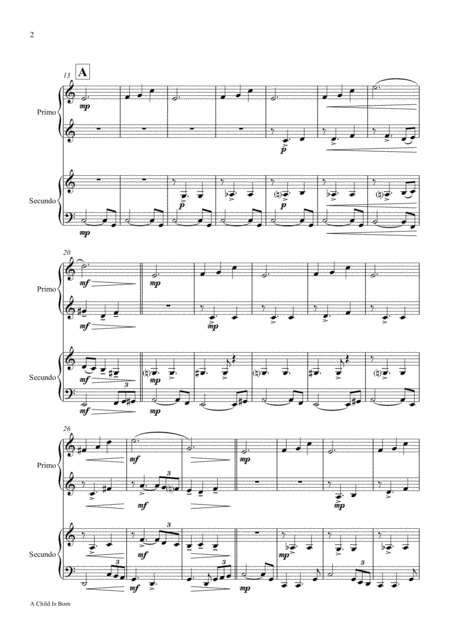 A Child Is Born Christmas Jazz Waltz By Thad Jones Piano Duet 4 Hands Page 2