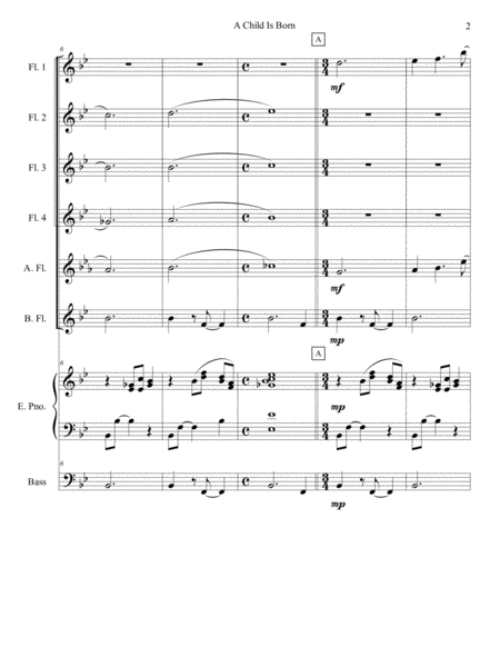 A Child Is Born Flute Choir Page 2