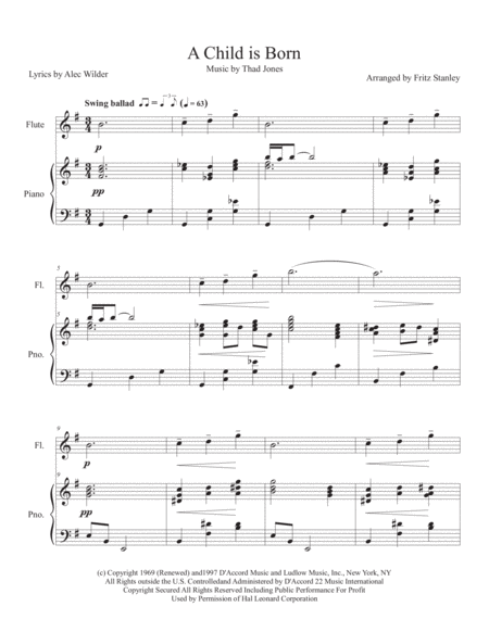 A Child Is Born Flute Piano Accompaniment Page 2