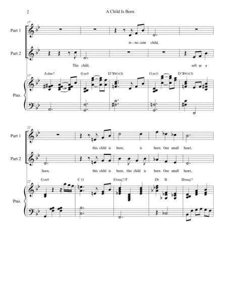 A Child Is Born For 2 Part Choir Page 2