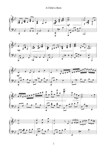 A Child Is Born Piano Arrangement Page 2