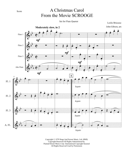 A Christmas Carol From Scrooge For Flute Quartet Page 2