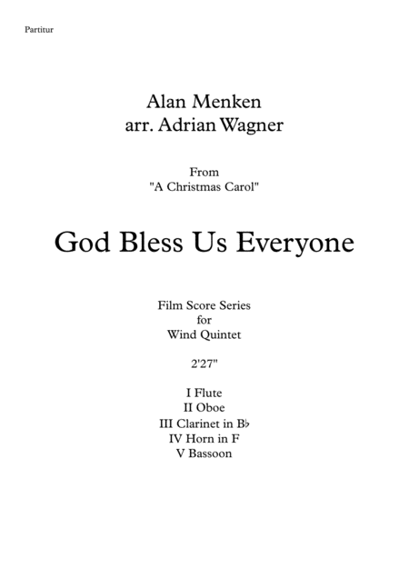 A Christmas Carol God Bless Us Everyone Alan Menken Wind Quintet Arr Adrian Wagner Page 2