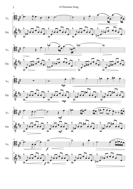 A Christmas Song For Cello And Guitar Page 2