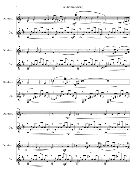 A Christmas Song For Oboe D Amore And Guitar Page 2