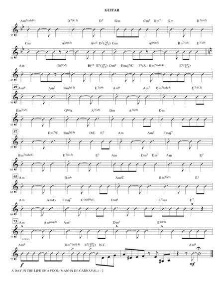 A Day In The Life Of A Fool Manha De Carnaval Arr Kirby Shaw Guitar Page 2