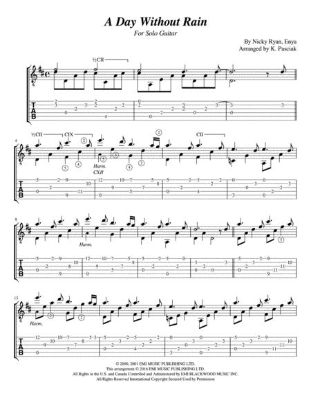 A Day Without Rain For Solo Guitar Page 2