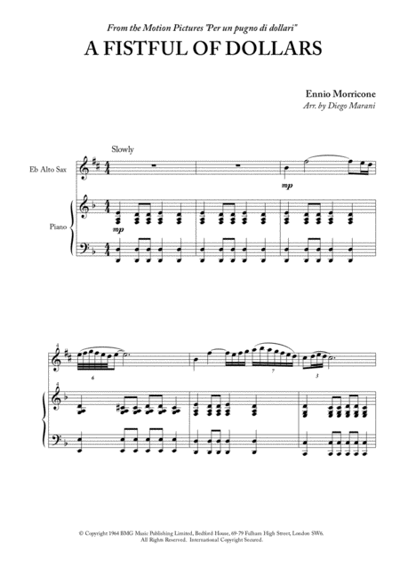 A Fistful Of Dollars For Alto Saxophone And Piano Page 2