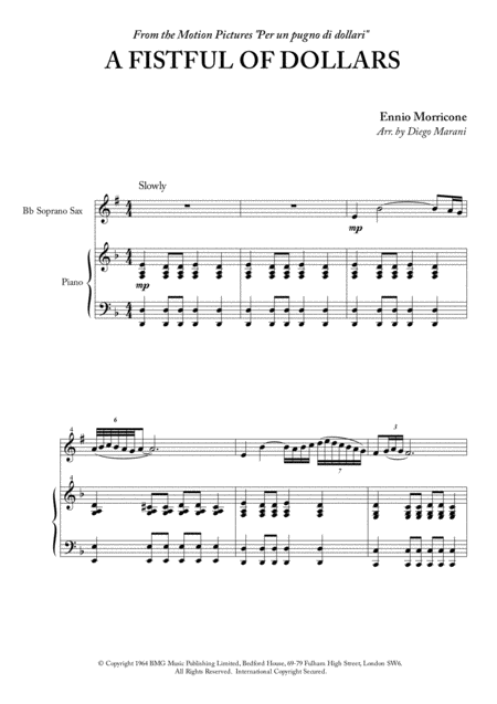 A Fistful Of Dollars For Soprano Saxophone And Piano Page 2