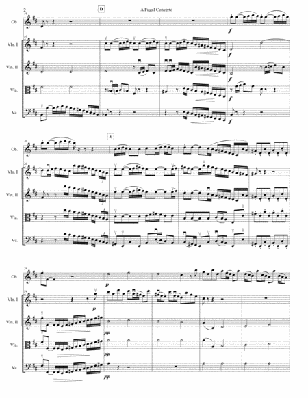 A Fugal Concerto Mvt 1 Arranged For Oboe And String Quartet Page 2