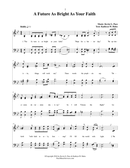 A Future As Bright As Your Faith An Original Hymn Page 2