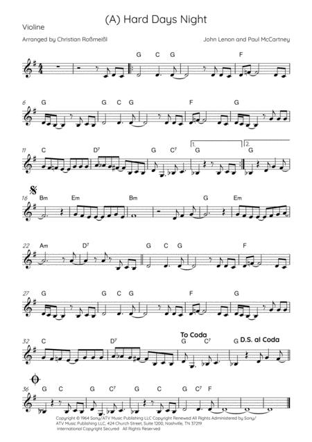 A Hard Days Night Melody For Strings Violin Cello Page 2