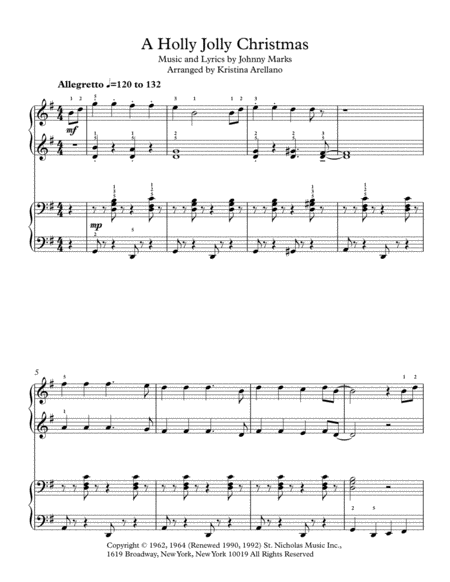 A Holly Jolly Christmas 1 Piano 4 Hands Page 2