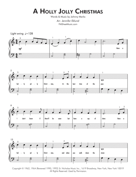 A Holly Jolly Christmas Late Beginner Piano Page 2