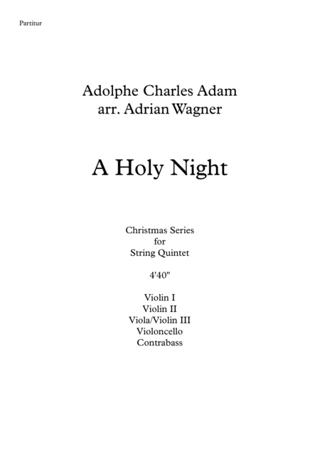 A Holy Night String Quintet Arr Adrian Wagner Page 2