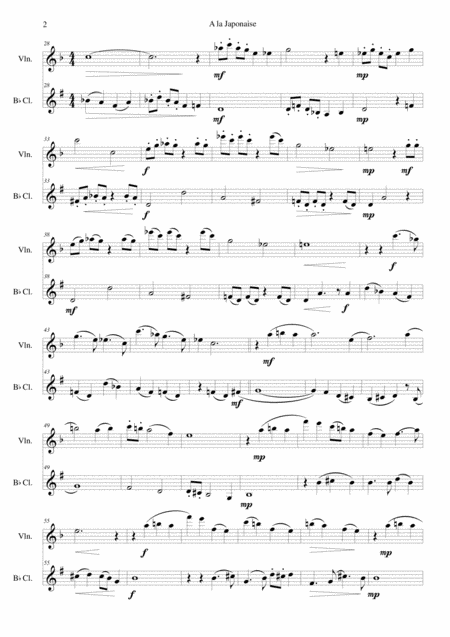 A La Japonaise For Violin And Bflat Clarinet Page 2