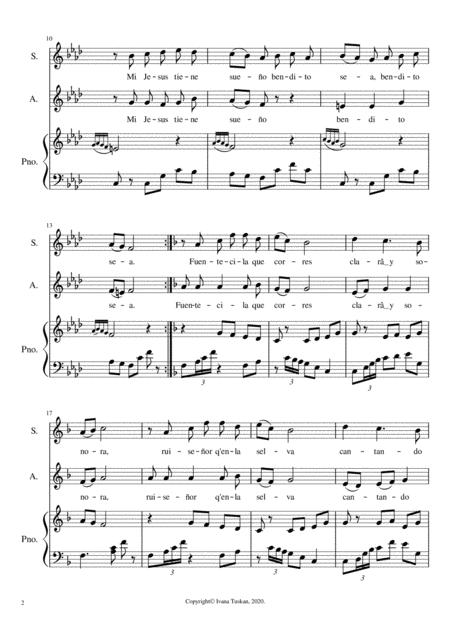 A La Nanita For Sa Voices And Piano F Minor Page 2