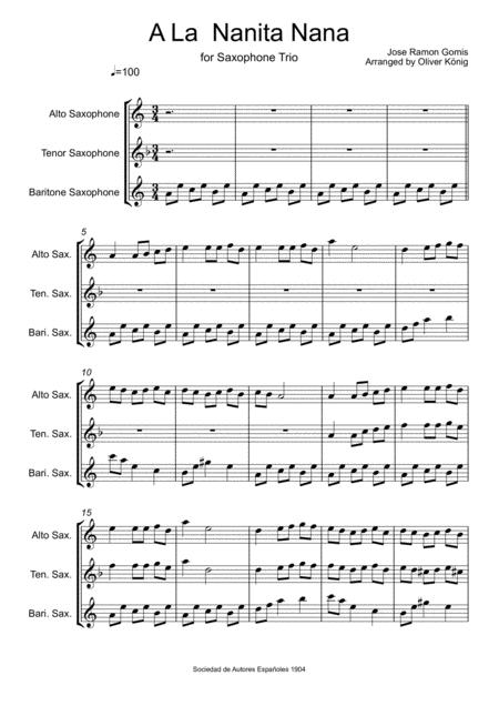 A La Nanita Nana For 3 Saxophones Spanish Christmas Carol Page 2