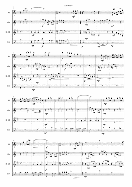 A La Valse For Wind Quartet Page 2