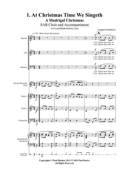 A Madrigal Christmas Score And Parts Page 2